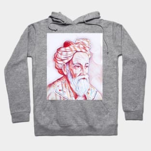 Omar Khayyam Portrait | Omar Khayyam Artwork | Line Art Hoodie